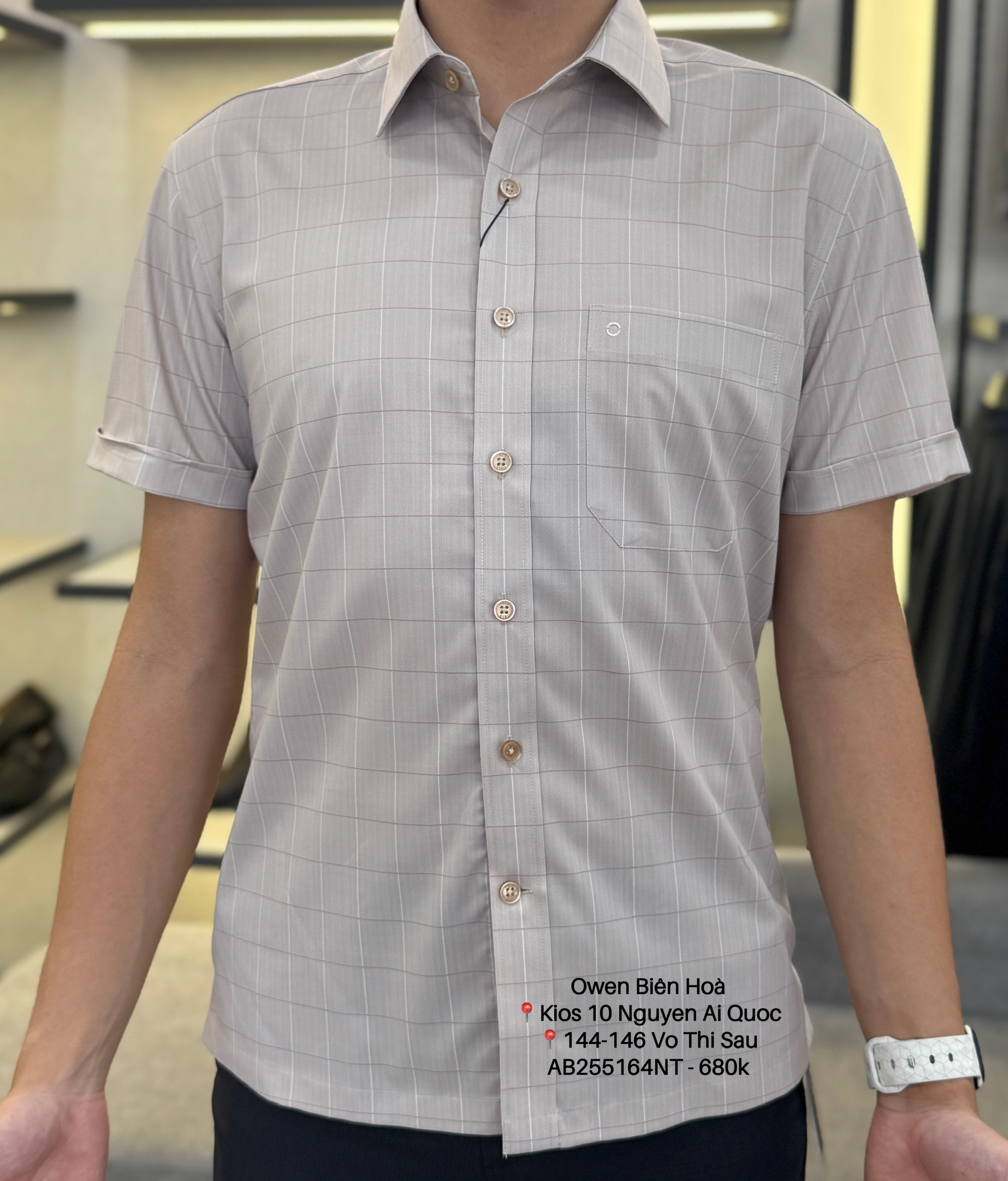 ÁO SƠ MI NGẮN TAY AB255164NT