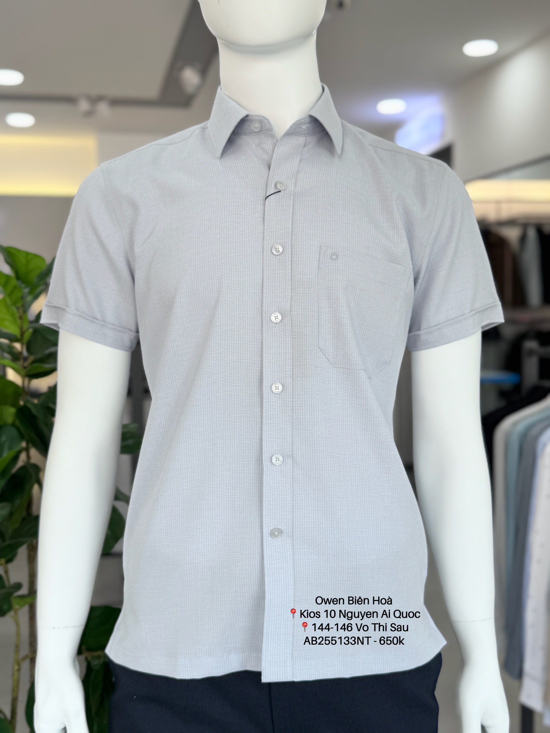 ÁO SƠ MI NGẮN TAY AB255133NT