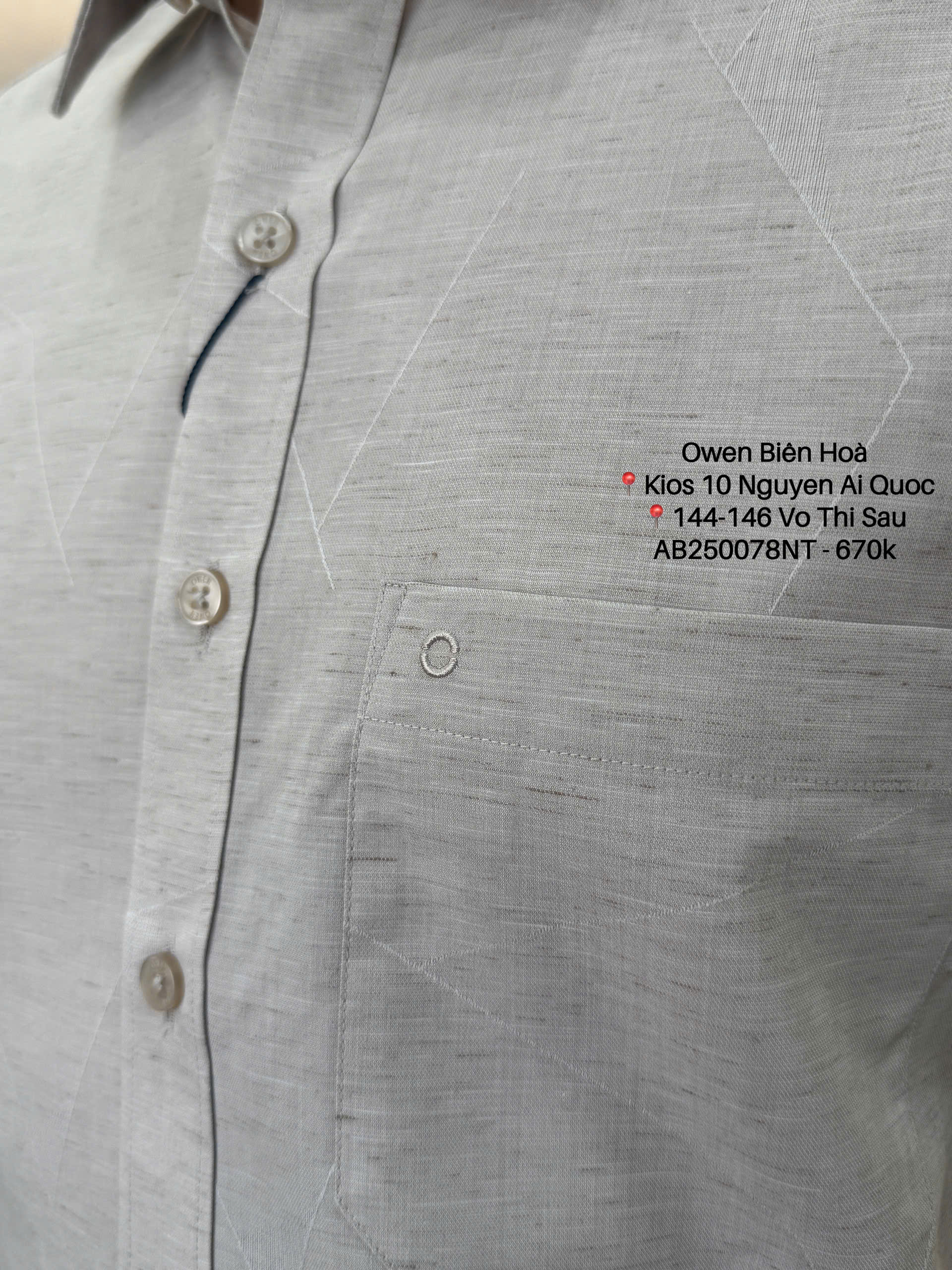 ÁO SƠ MI NGẮN TAY AB250078NT