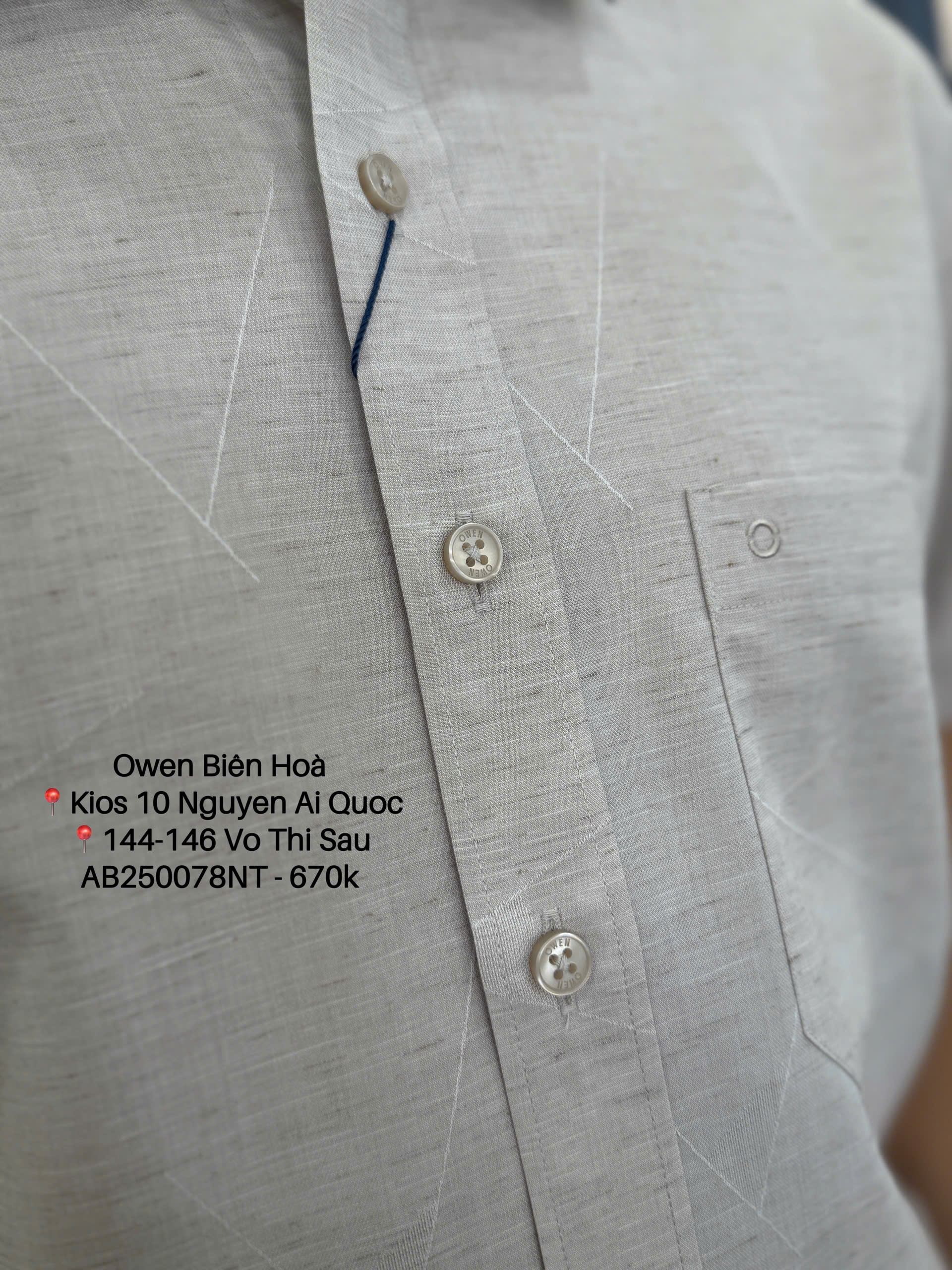 ÁO SƠ MI NGẮN TAY AB250078NT