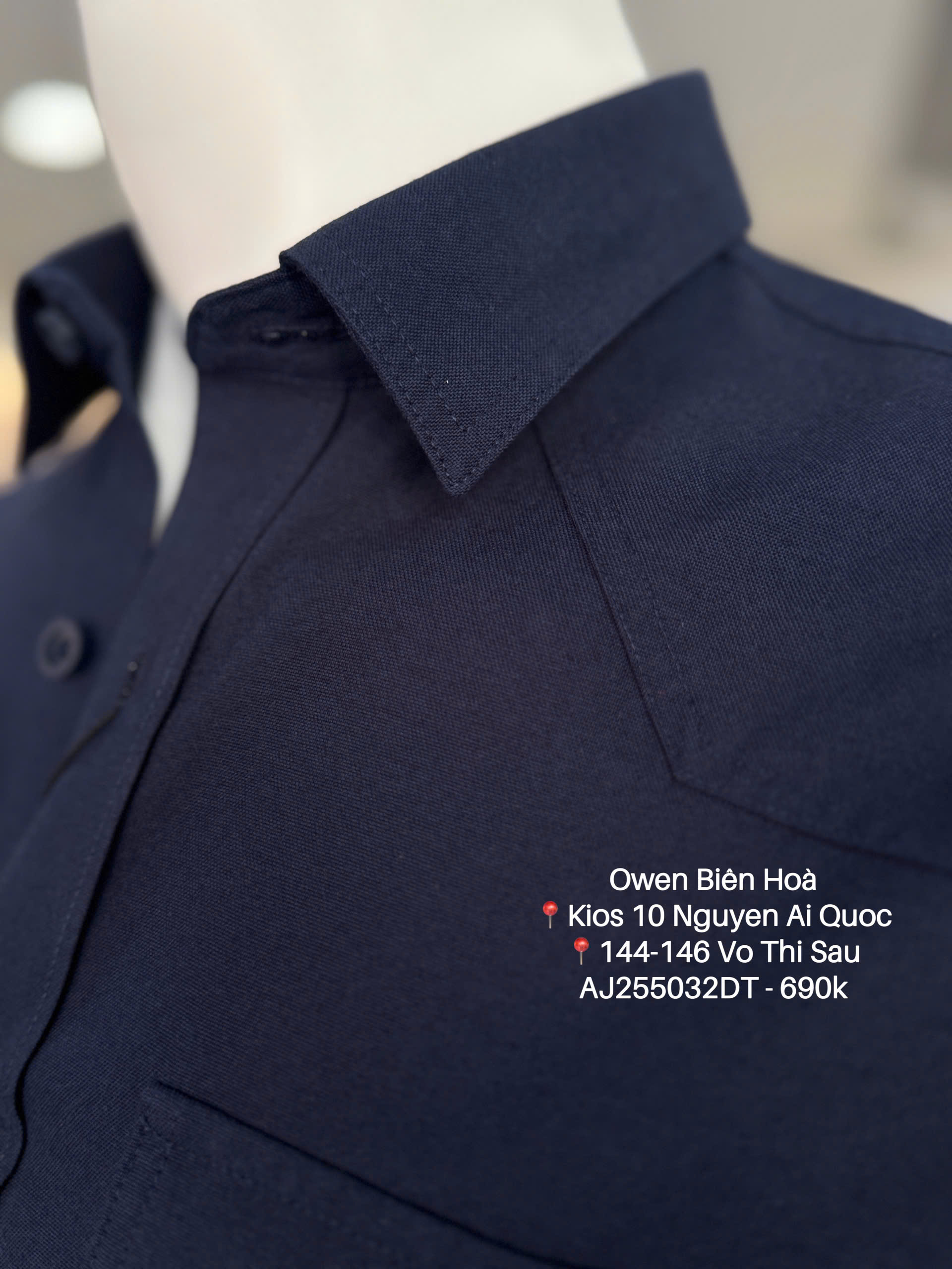 ÁO SƠ MI NỈ DÀI TAY AJ255032DT