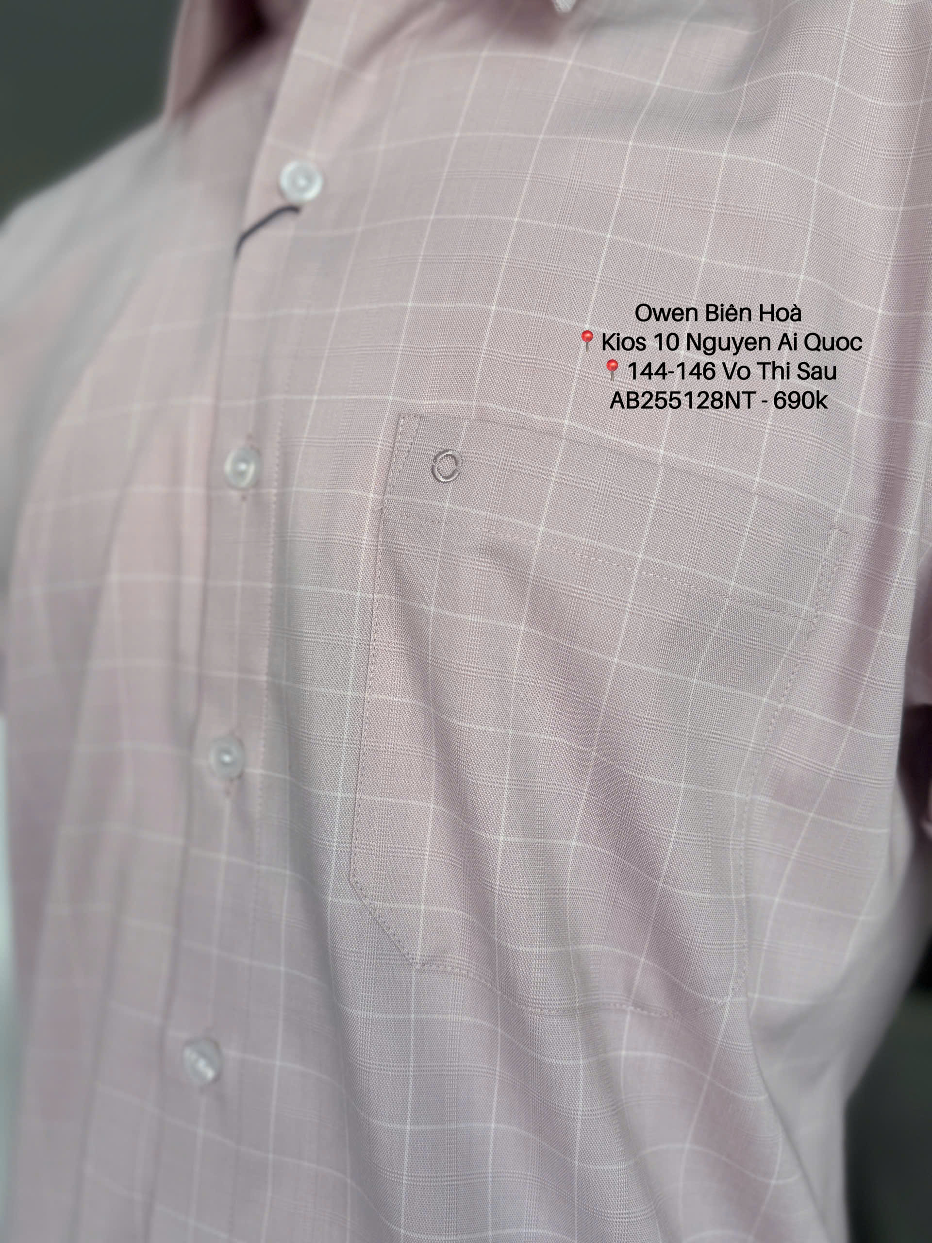ÁO SƠ MI NGẮN TAY AB255128NT