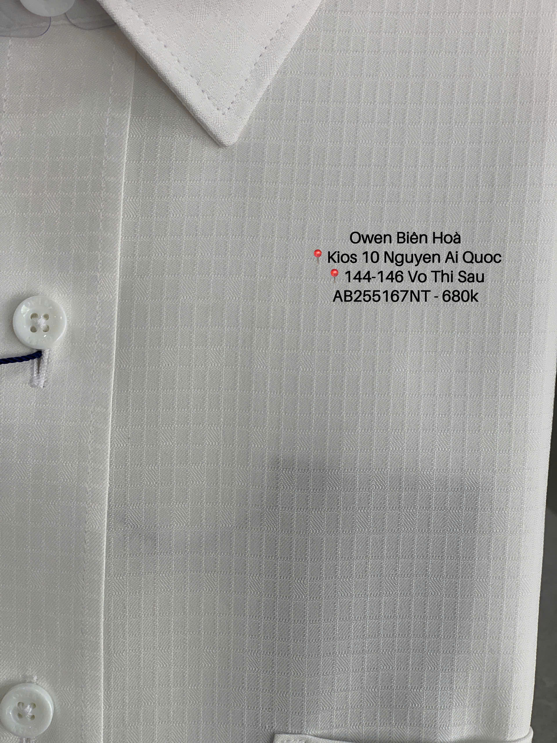 ÁO SƠ MI TRẮNG NGẮN TAY CARO AB255167NT