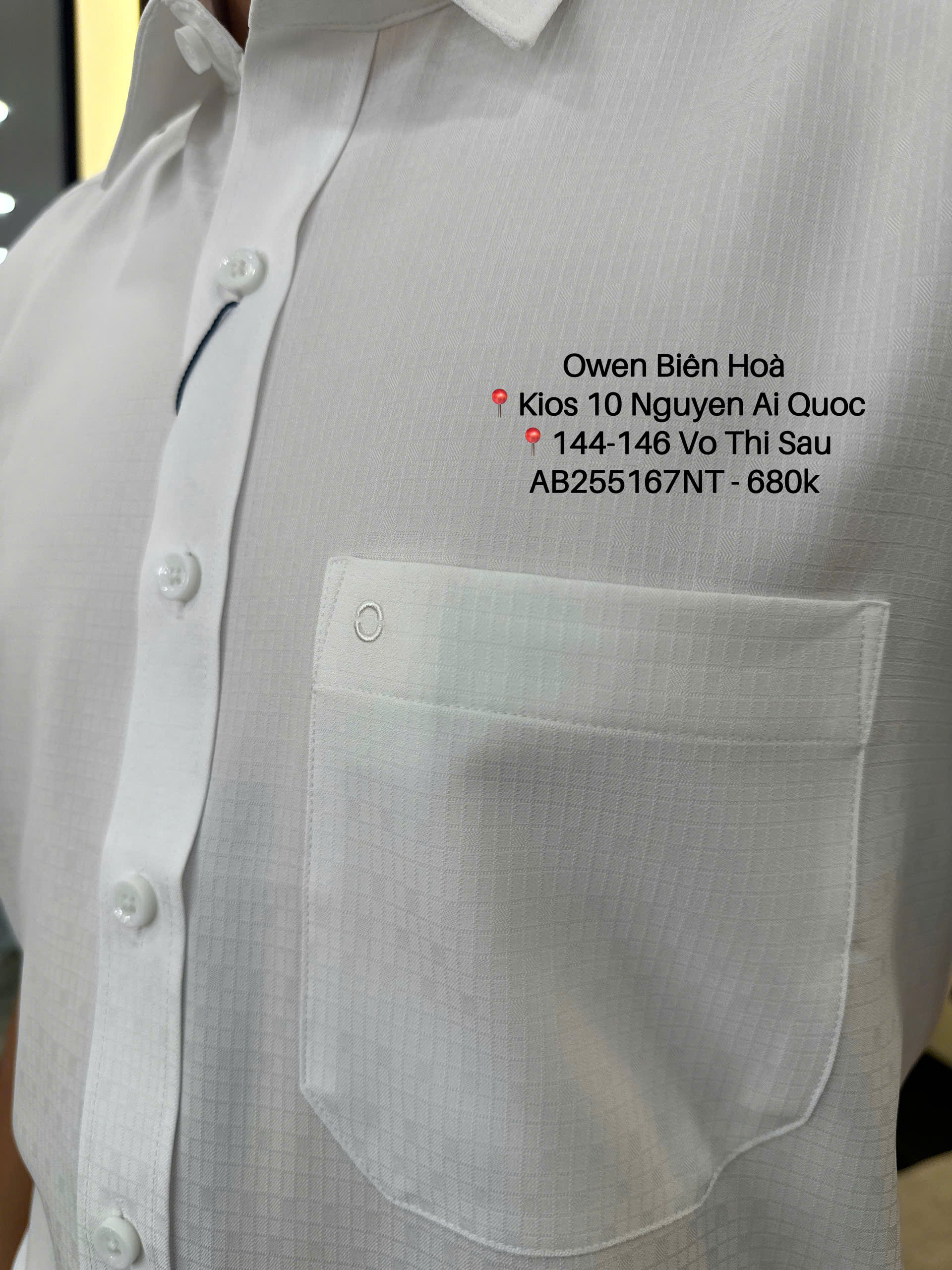 ÁO SƠ MI TRẮNG NGẮN TAY CARO AB255167NT