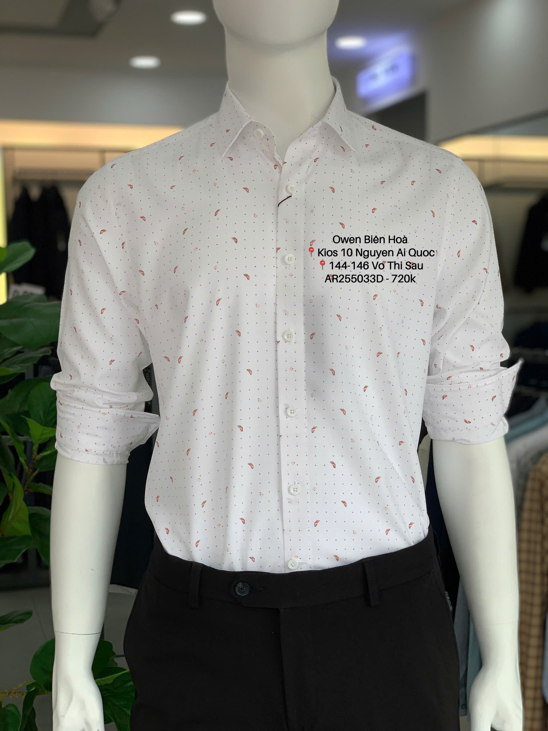 ÁO SƠ MI DÀI TAY AR255033D không túi