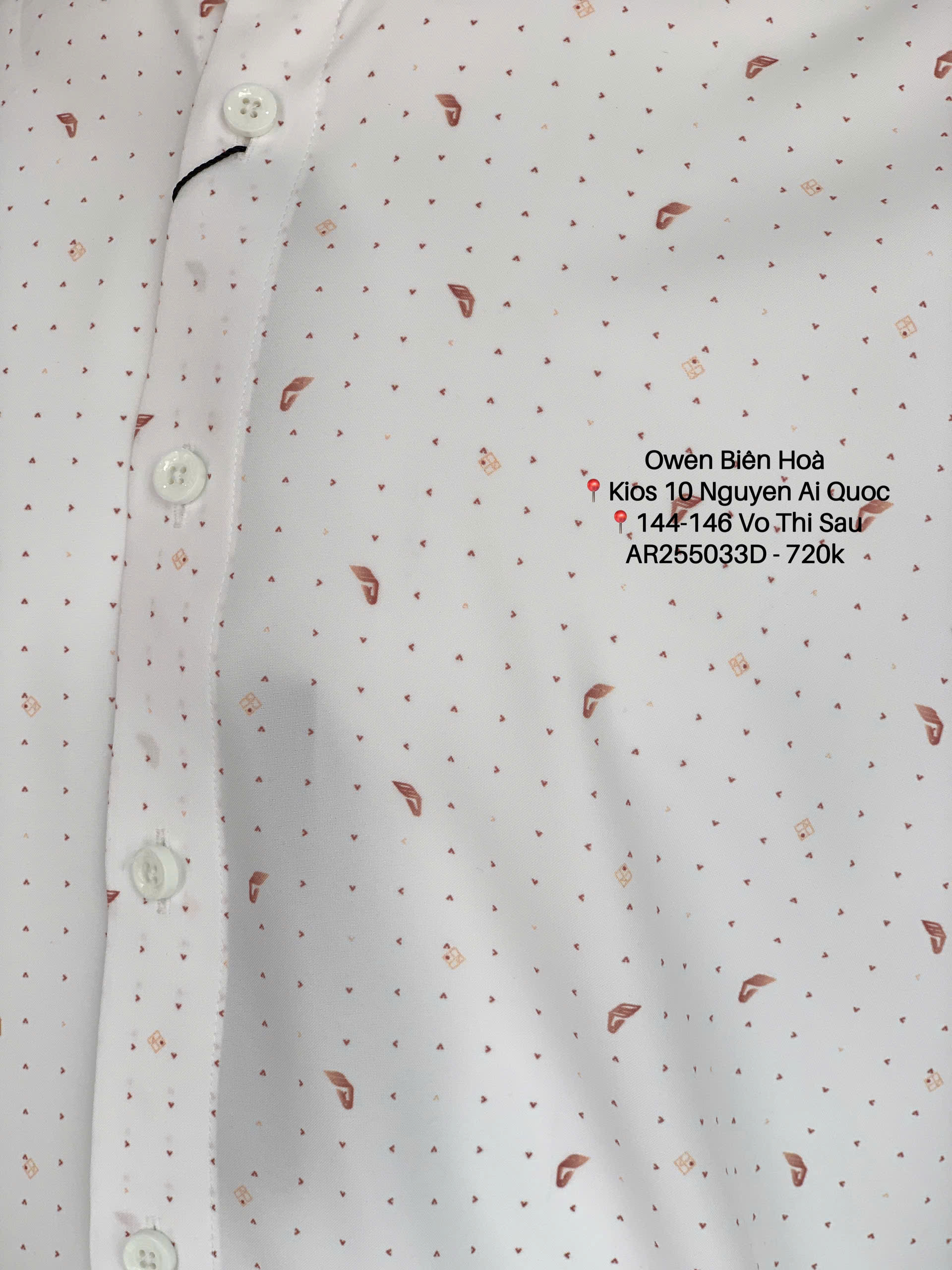 ÁO SƠ MI DÀI TAY AR255033D không túi