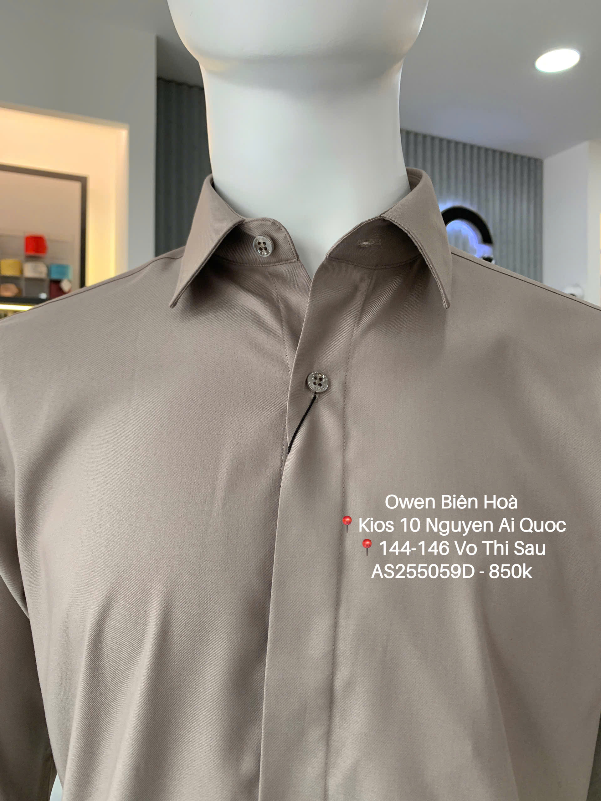 ÁO SƠ MI DÀI TAY KHÔNG TÚI AS255059D