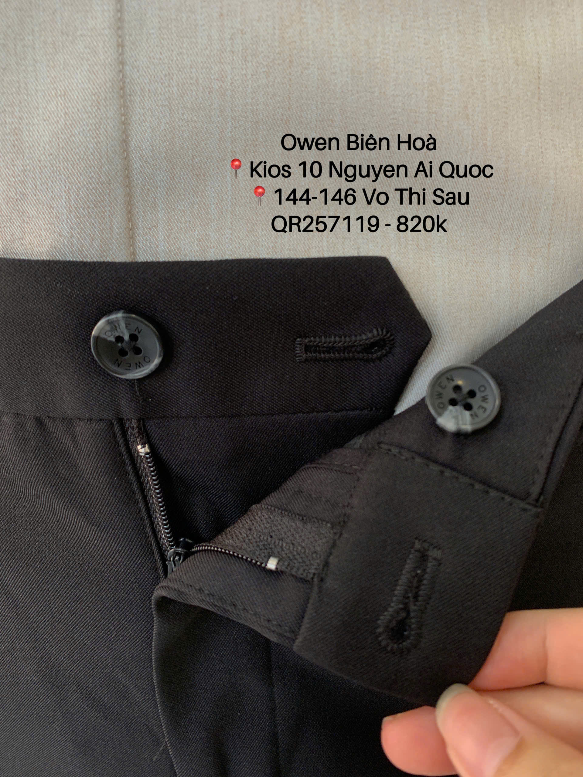 QUẦN TÂY ĐEN 100% POLY QR257119