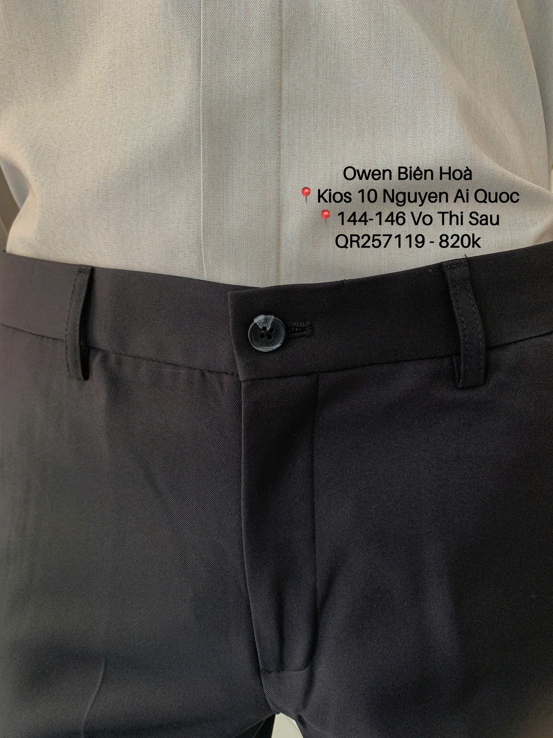 QUẦN TÂY ĐEN 100% POLY QR257119