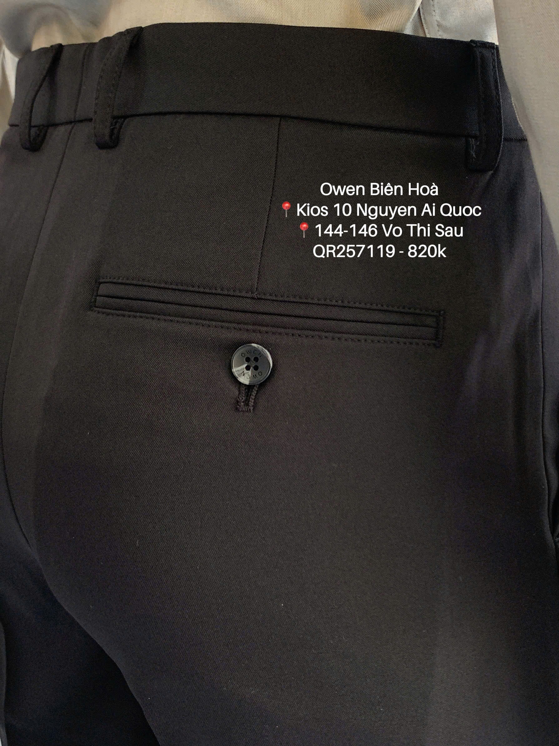 QUẦN TÂY ĐEN 100% POLY QR257119