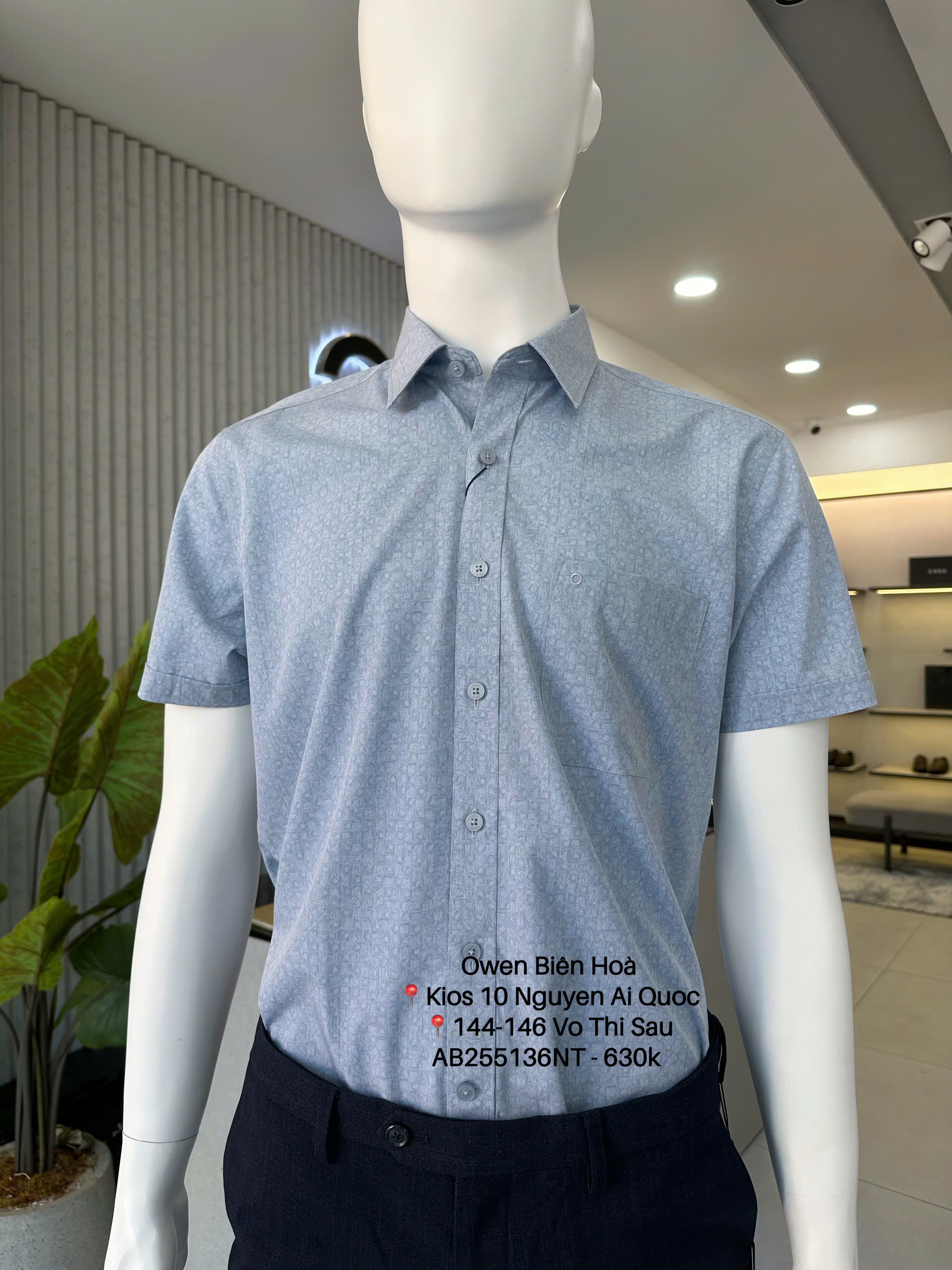 ÁO SƠ MI NGẮN TAY AB255136NT