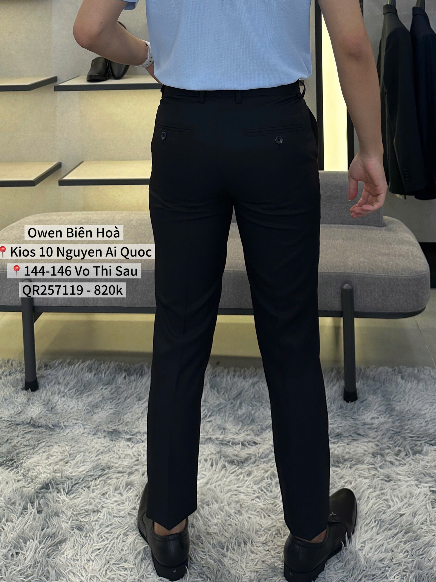 QUẦN TÂY ĐEN 100% POLY QR257119