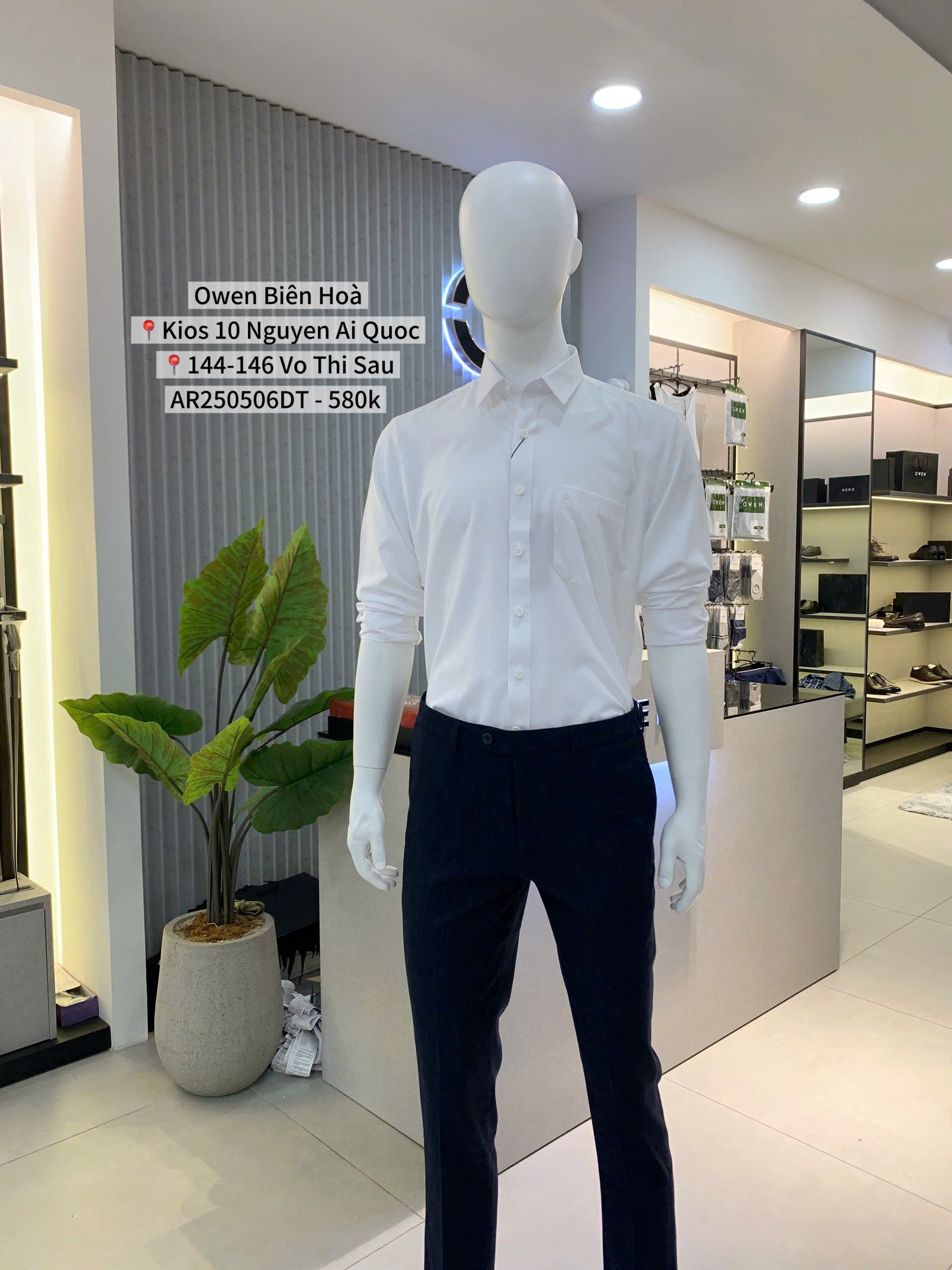 ÁO SƠ MI TRẮNG NANO CÓ TÚI DÀI TAY AR250506DT