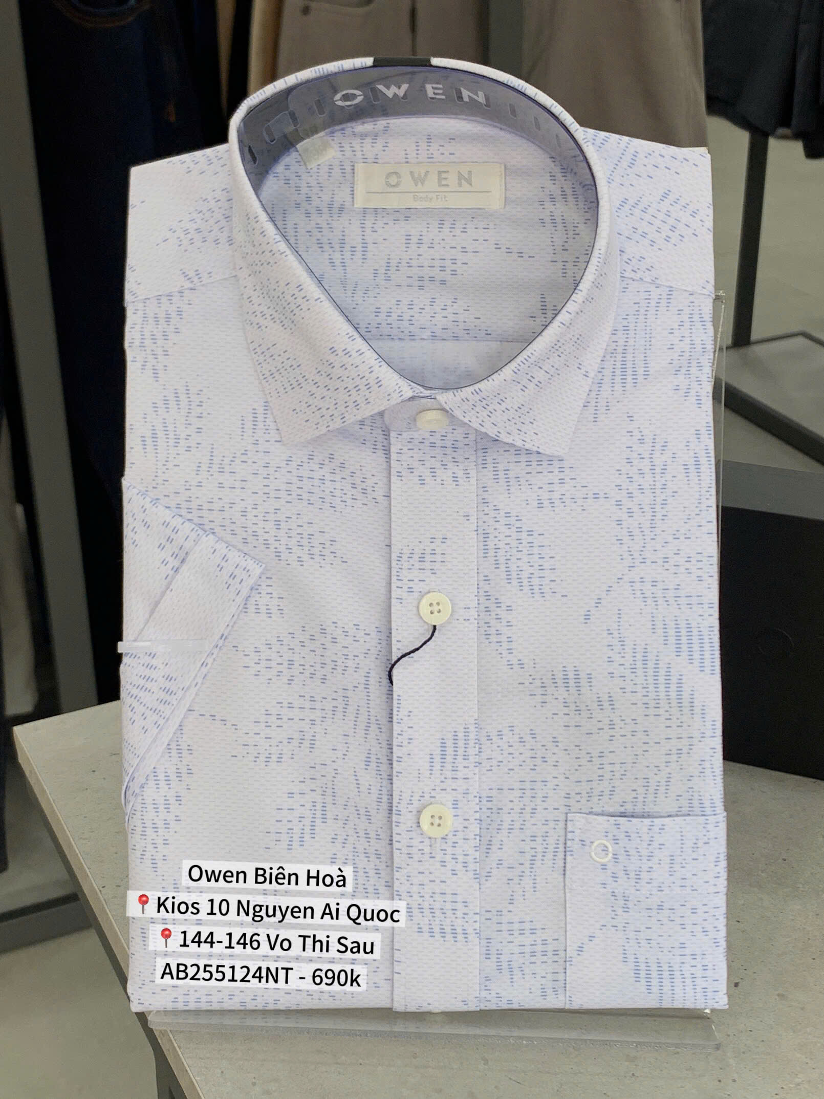 ÁO SƠ MI NGẮN TAY AB255124NT