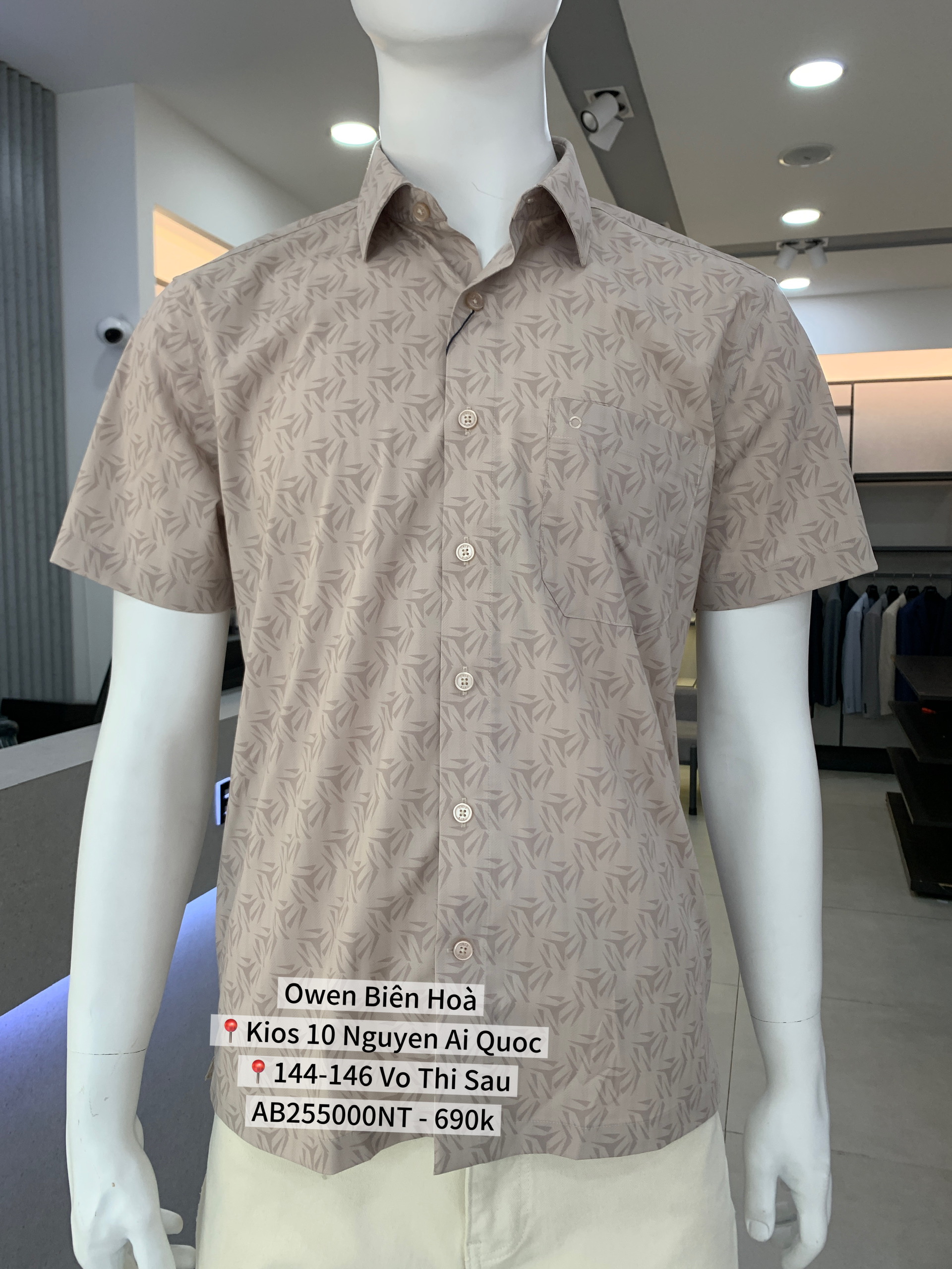 ÁO SƠ MI NGẮN TAY AB255000NT