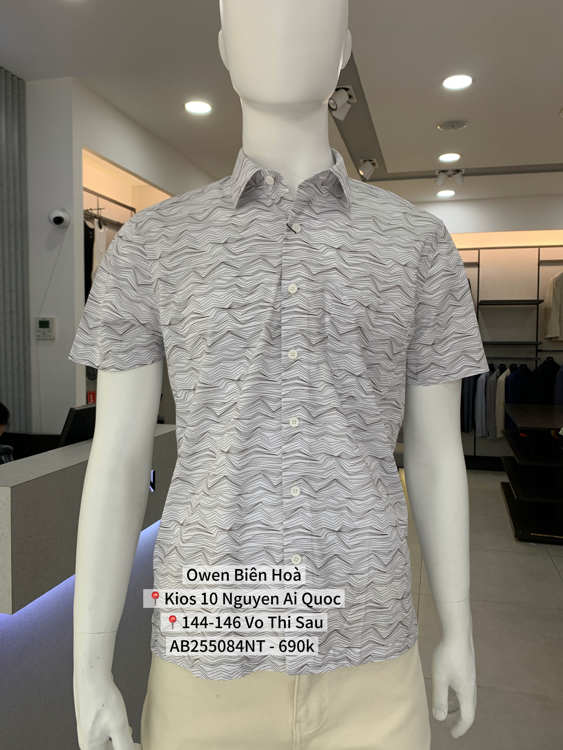 ÁO SƠ MI NGẮN TAY AB255084NT