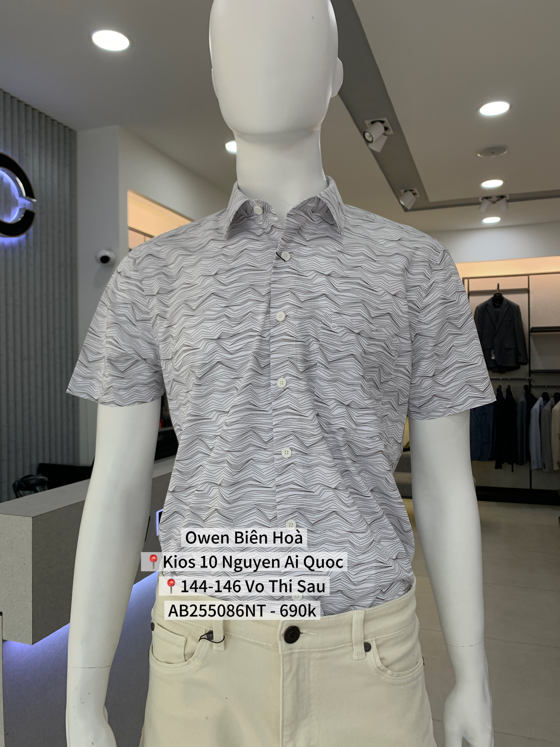 ÁO SƠ MI NGẮN TAY AB255084NT