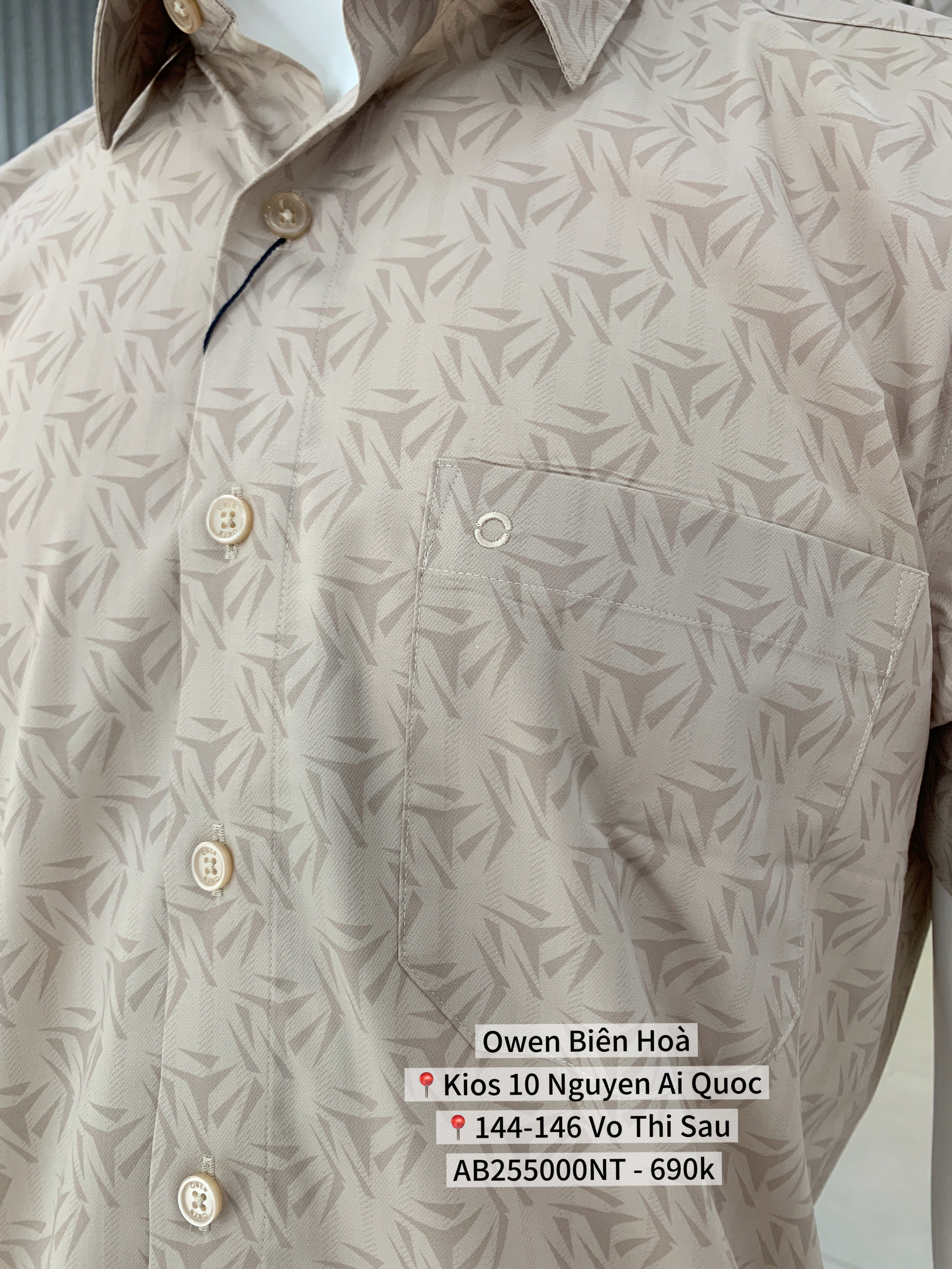 ÁO SƠ MI NGẮN TAY AB255000NT