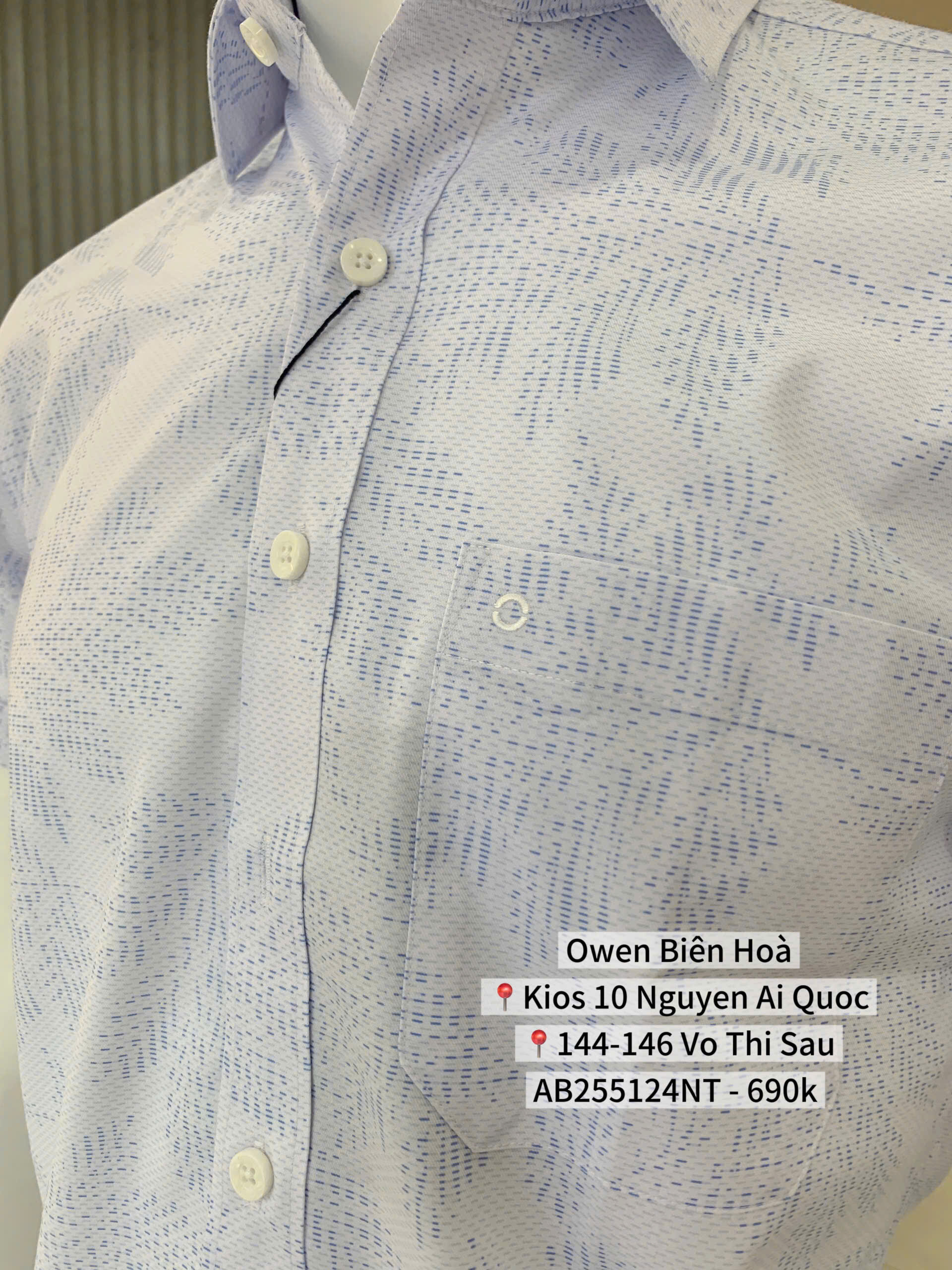 ÁO SƠ MI NGẮN TAY AB255124NT