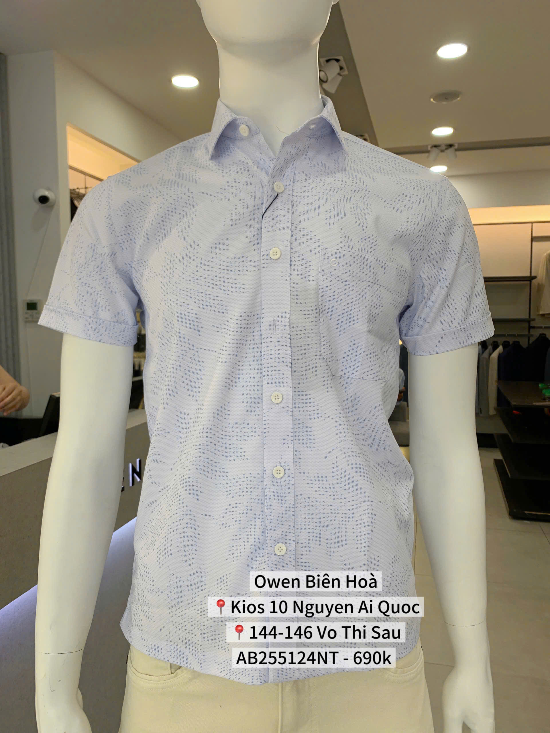 ÁO SƠ MI NGẮN TAY AB255124NT