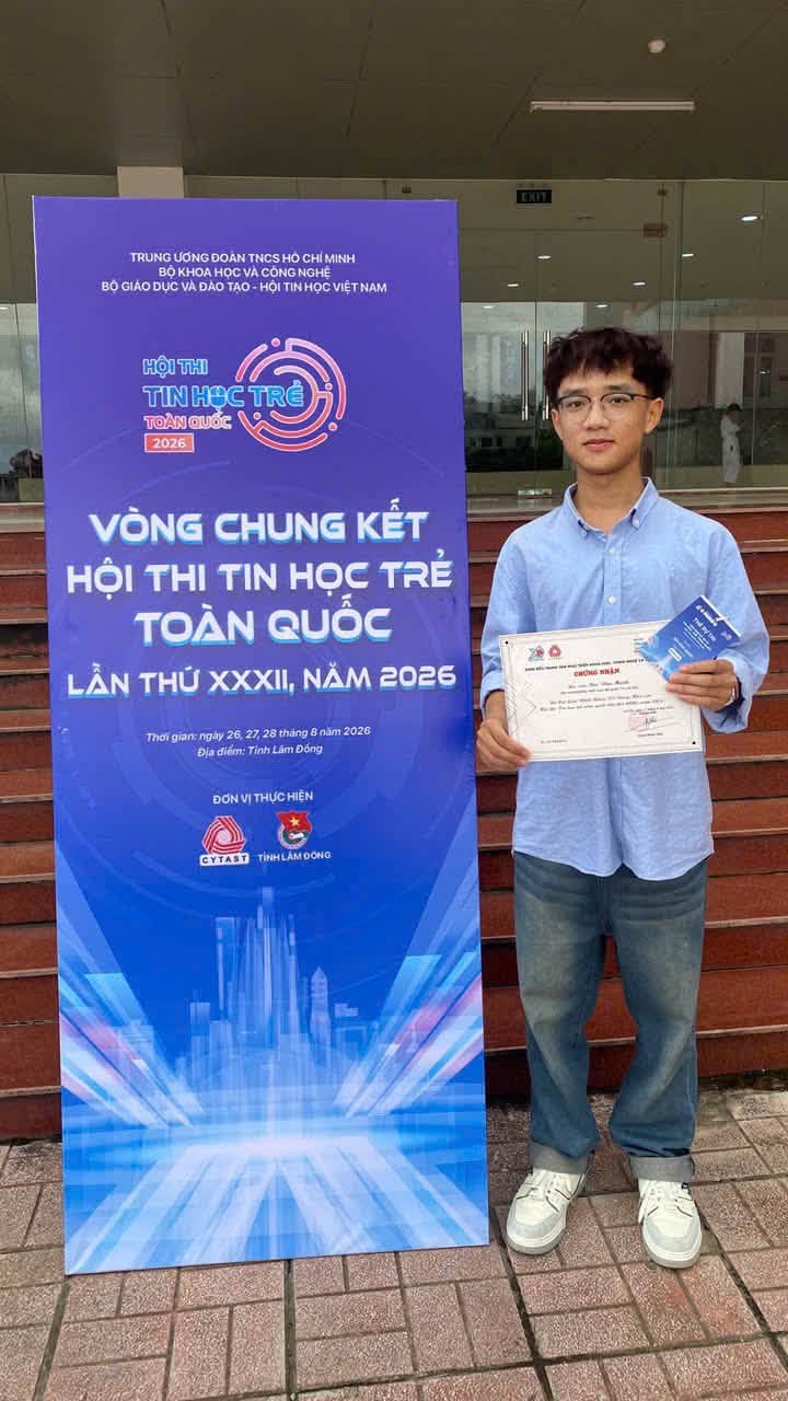 CHÚC MỪNG EM BÙI VĂN MẠNH ĐẠT GIẢI KHUYẾN KHÍCH HỘI THI TIN HỌC TRẺ TOÀN QUỐC LẦN THỨ XXXII, NĂM 2026