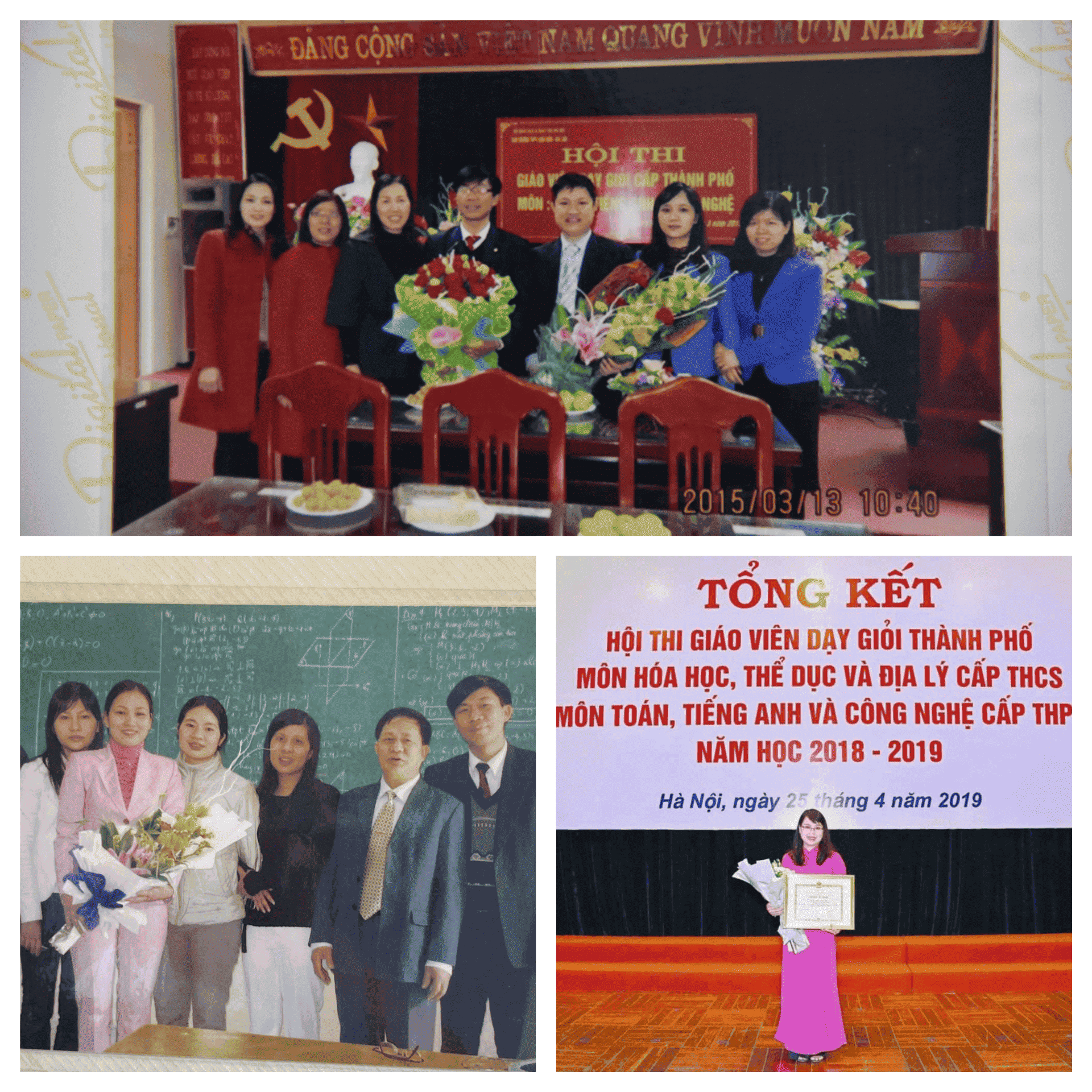 Gương mặt giáo viên đã đạt giải trong Hội thi Giáo viên dạy giỏi cấp Thành Phố các năm học . Tổ Toán - Tin.