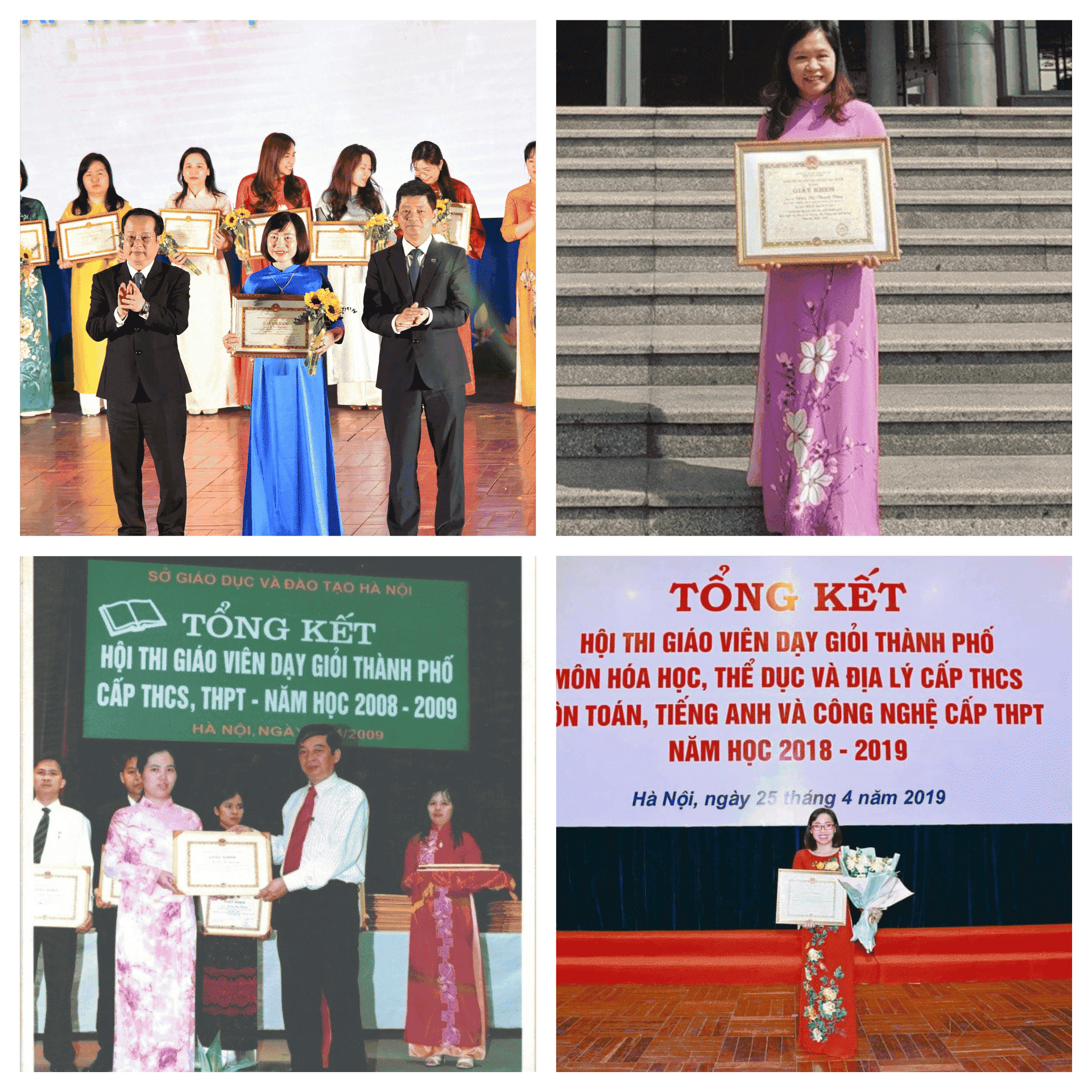 Gương mặt giáo viên đã đạt giải trong Hội thi Giáo viên dạy giỏi cấp Thành Phố các năm học . Tổ Ngữ văn - Tiếng Anh