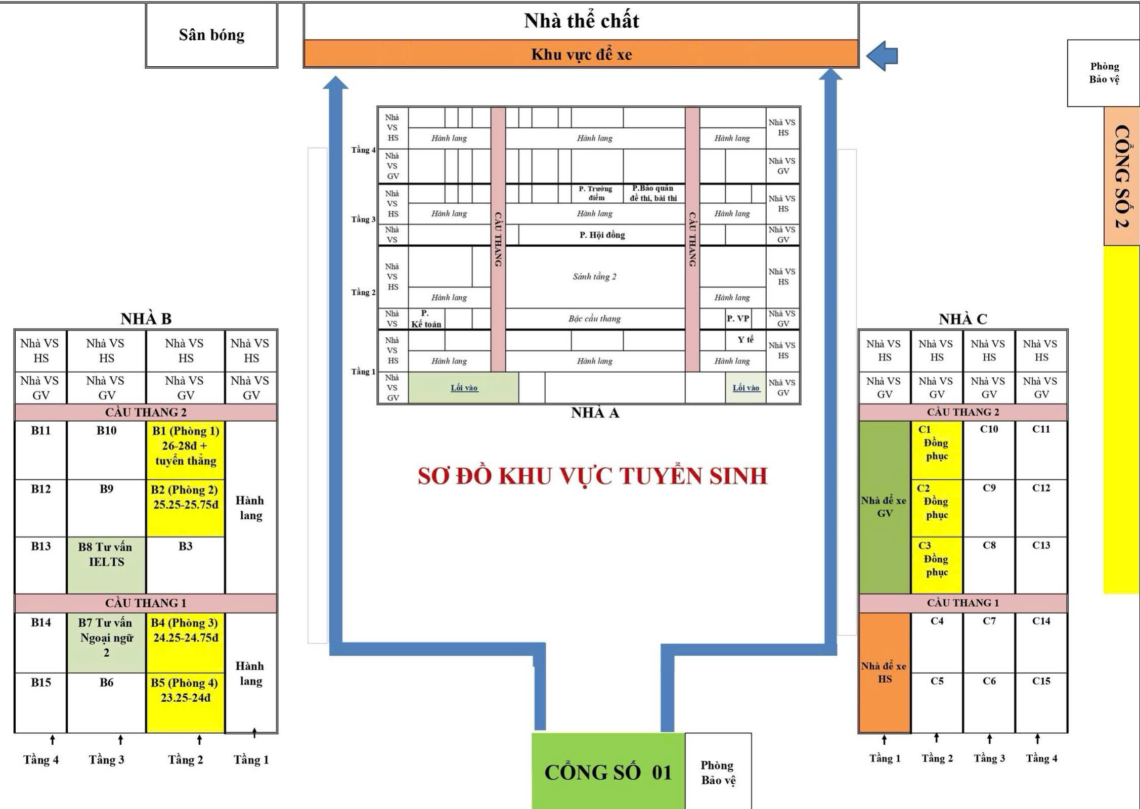 Sơ đồ khu vực tuyển sinh 2026-2027