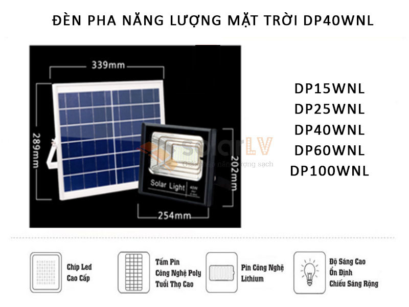 Đèn pha năng lượng mặt trời Solar Light 40W -2