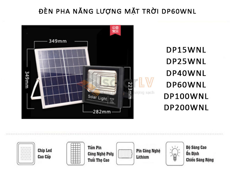 Đèn pha năng lượng mặt trời Solar Light 60W -2