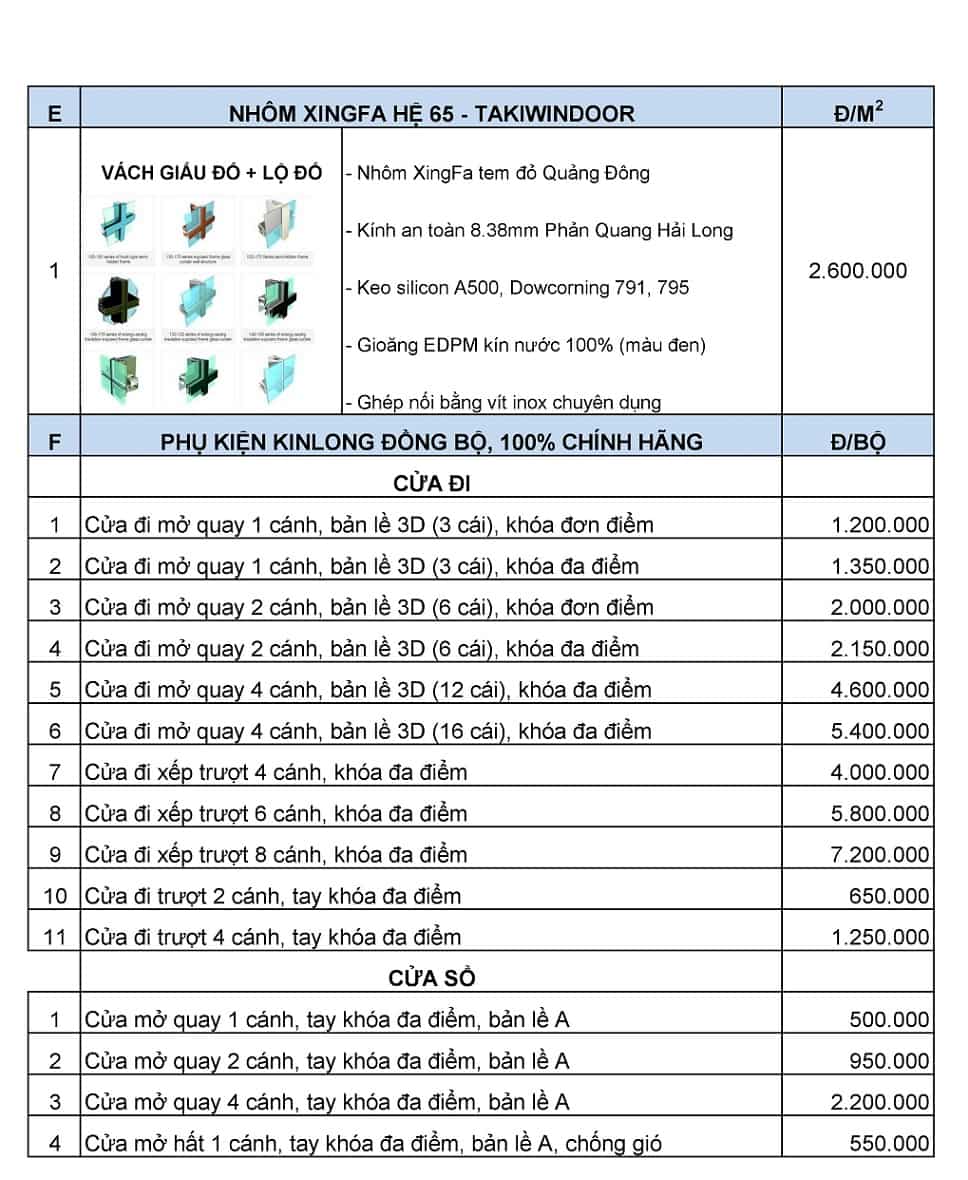 báo giá thi công vách mặt dựng nhôm Xingfa Quảng Đông chính hãng chất lượng tốt nhất, giá thành cạnh tranh tại thị trường Hà Nội, Quảng Ninh và các tỉnh lân cận