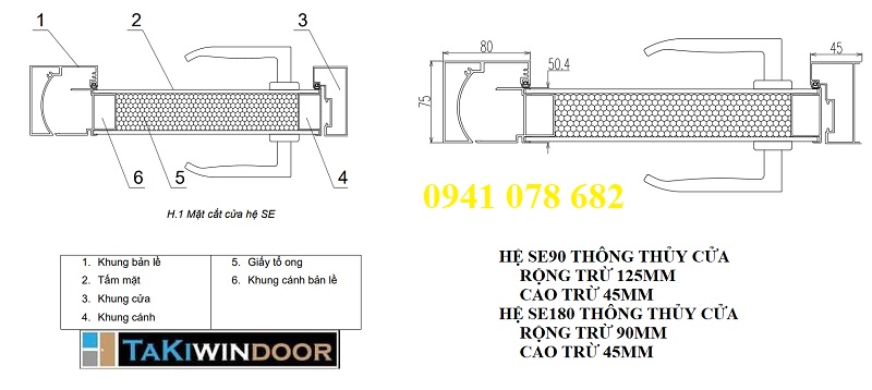 Cấu tạo khung nhôm cửa nội thất tấm lõi nhôm tổ ong