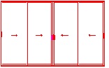 thi công cửa trượt lùa 4 cánh