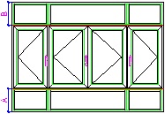 thi công cửa sổ nhôm kính có 4 cánh, có fix trên và fix dưới
