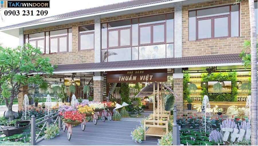 Cửa nhôm kính nhà hàng