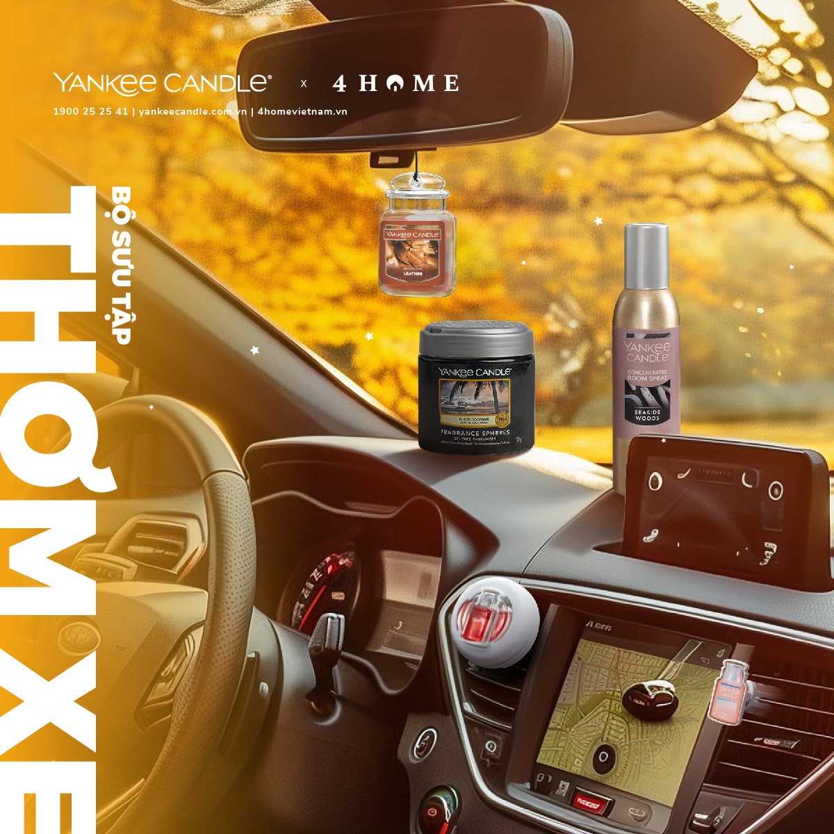 BST THƠM XE YANKEE CANDLE - ĐƯA HƯƠNG THƠM THEO MỌI CHẶNG ĐƯỜNG THU