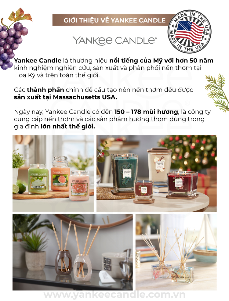 Nến ly vuông Elevation Amber & Acorn Size L YANKEE CANDLE