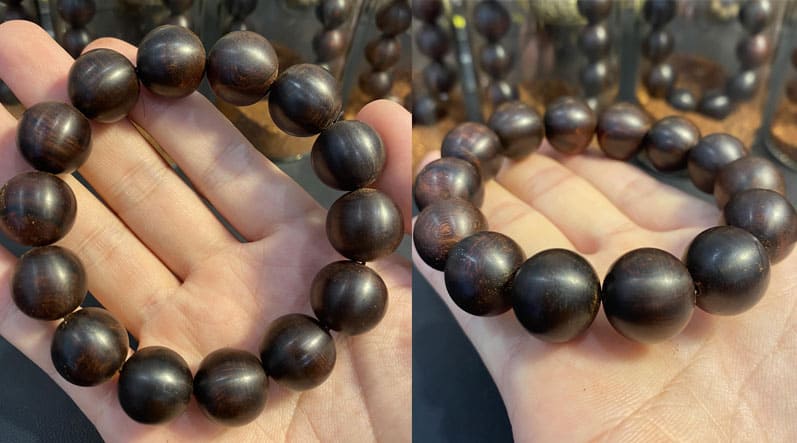 Vòng tay gỗ sưa đen 16li 