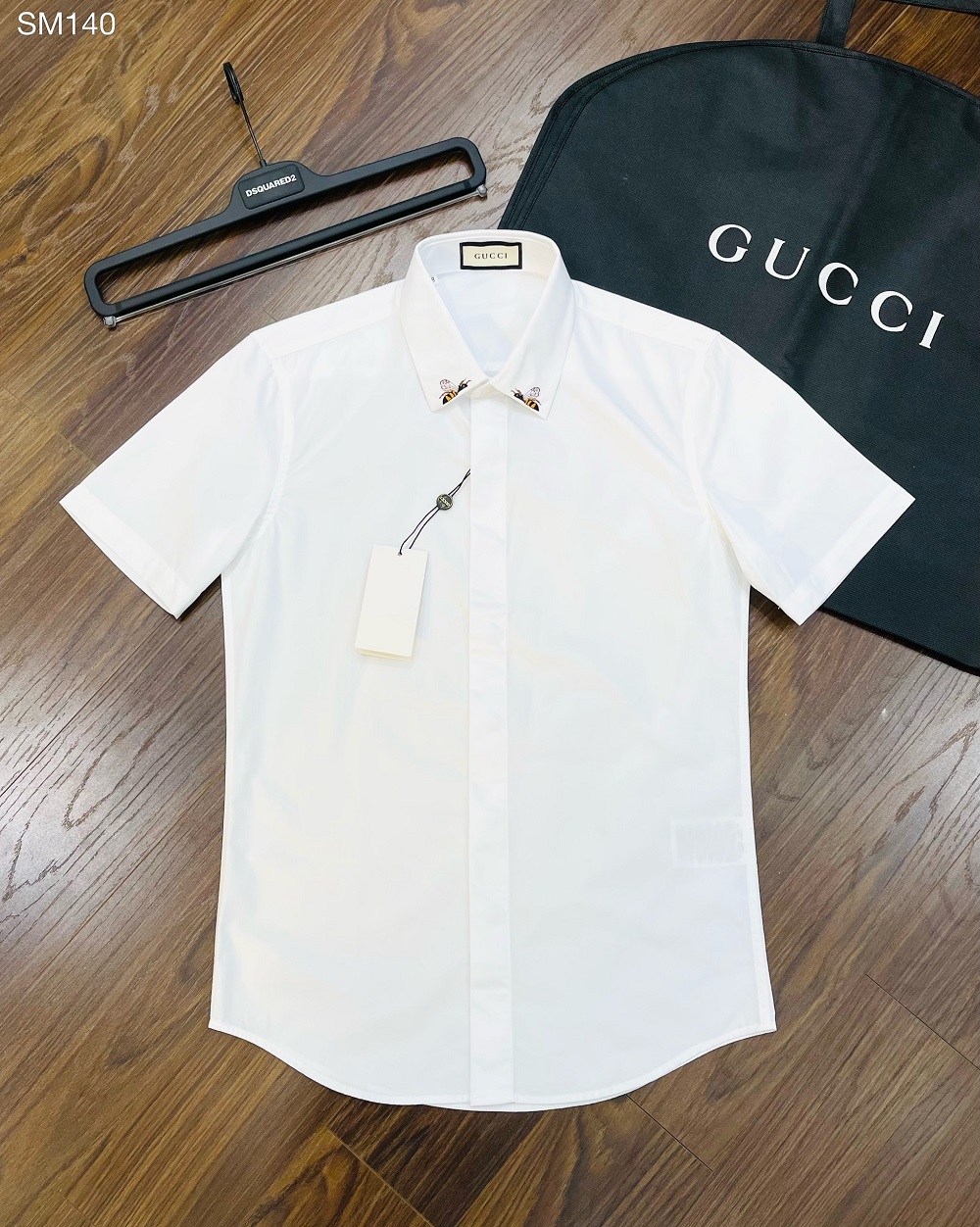 Gucci Chính Hãng Áo Sơ Mi Dài Tay Áo Nam Bee Họa Tiết Thêu Đơn Giản   Lazadavn