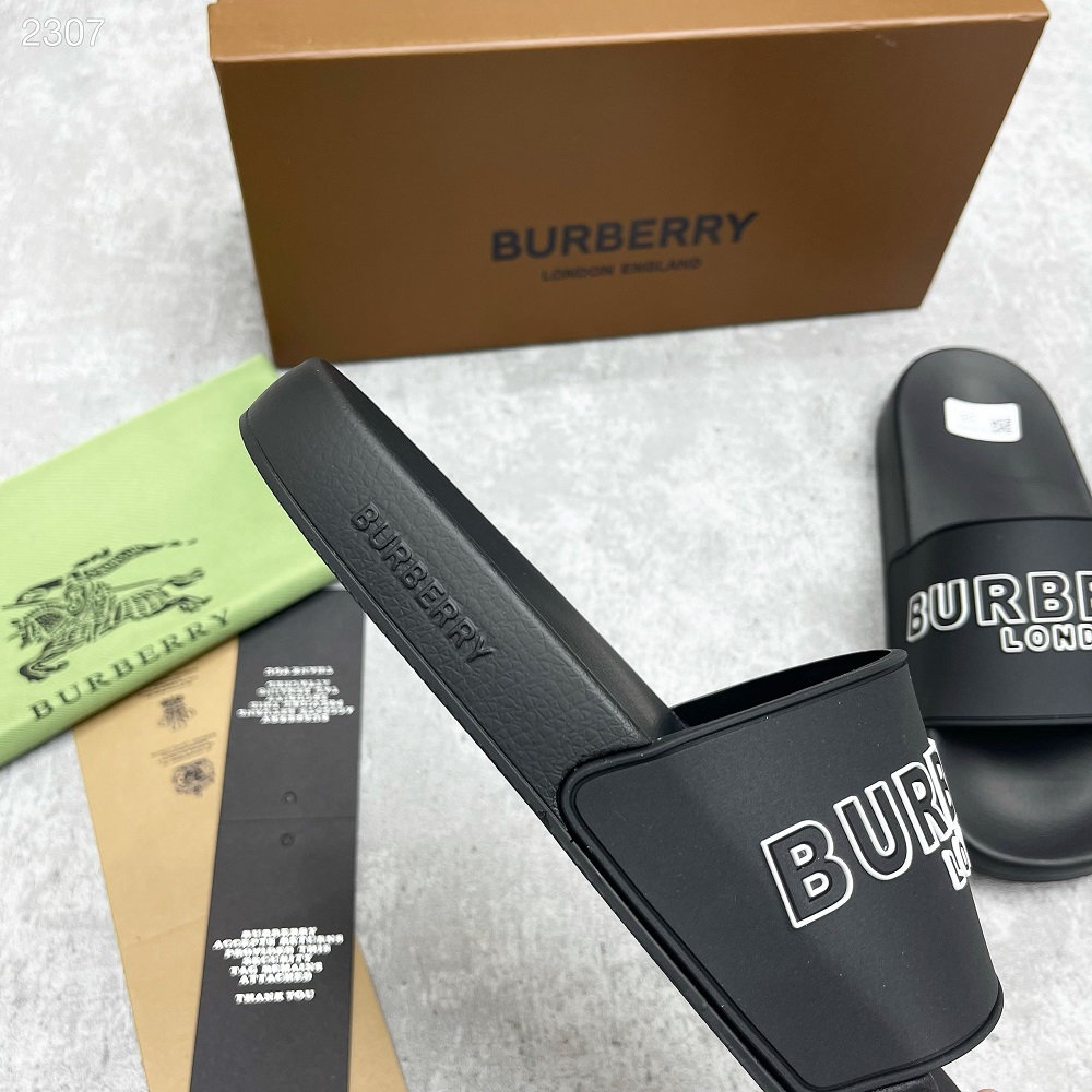 Dép lê quai ngang Burberry logo chữ viền Like Auth on web fullbox bill thẻ  phụ kiện | TANYA