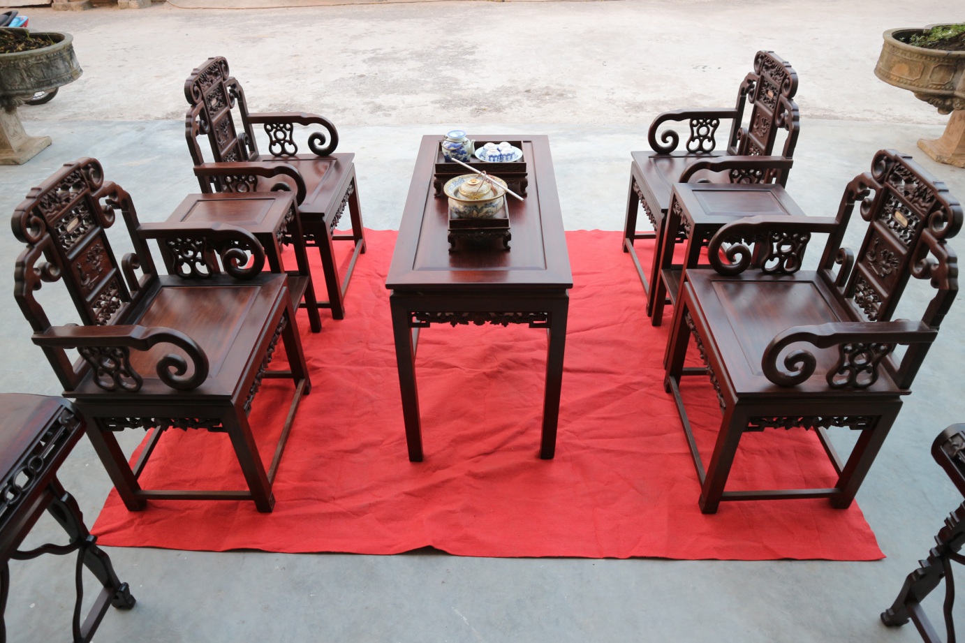BỘ BÀN GHẾ VÁCH TÀU MÓC CỔ ĐỒ Bộ Bàn Ghế Vách Tàu Móc Cổ Đồ