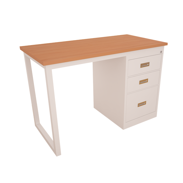 Working desk with central drawer