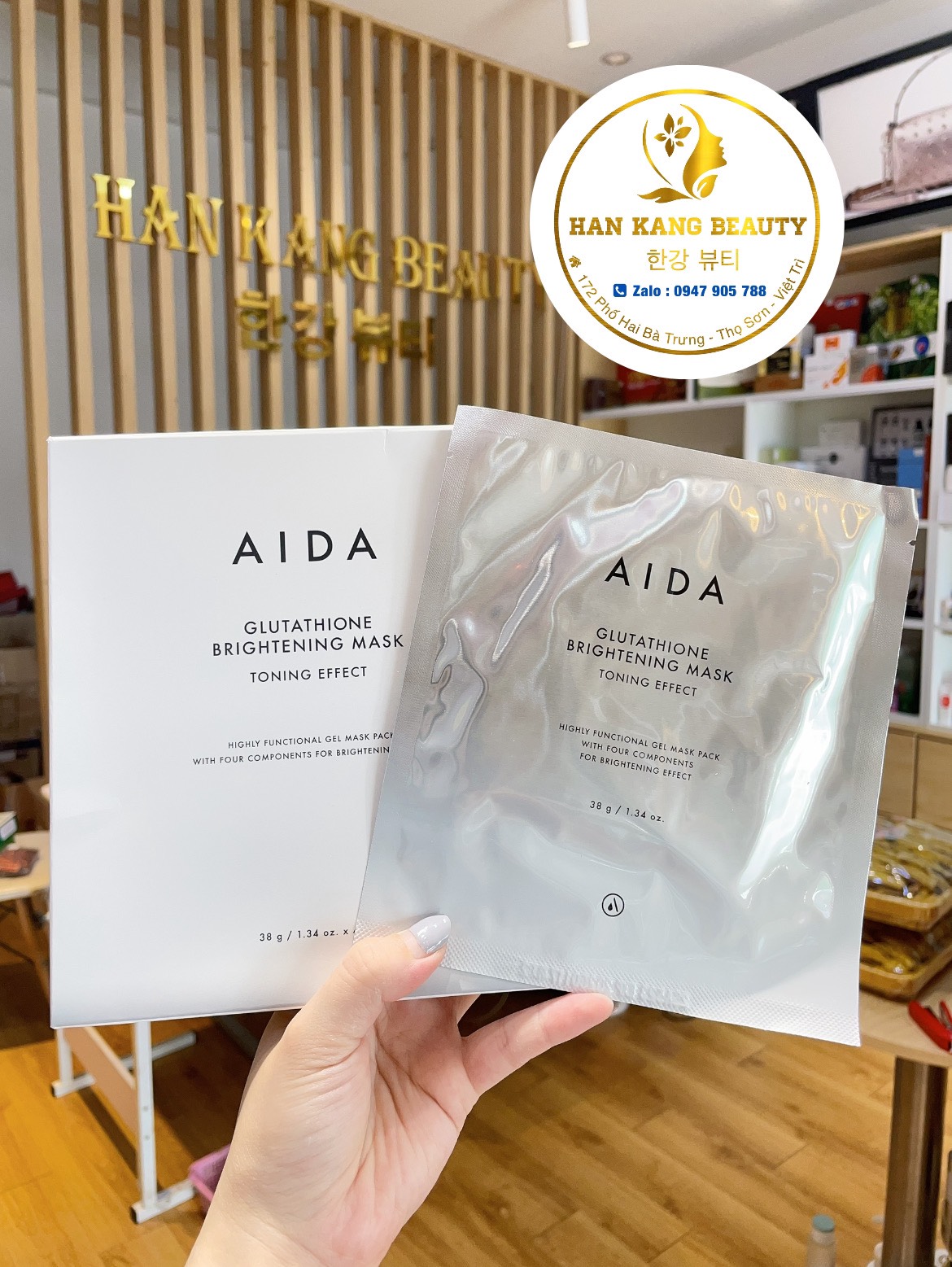 Mt N Thch Siu Truyn Trng, Cng Bng M Nm Aida Glutathione Brightening Mask | HAN KANG BEAUTY Korea Cosmetics Mt N Thch Siu Truyn Trng, Cng Bng M Nm Aida Glutathione Brightening Mask | HAN KANG BEAUTY Korea Cosmetics