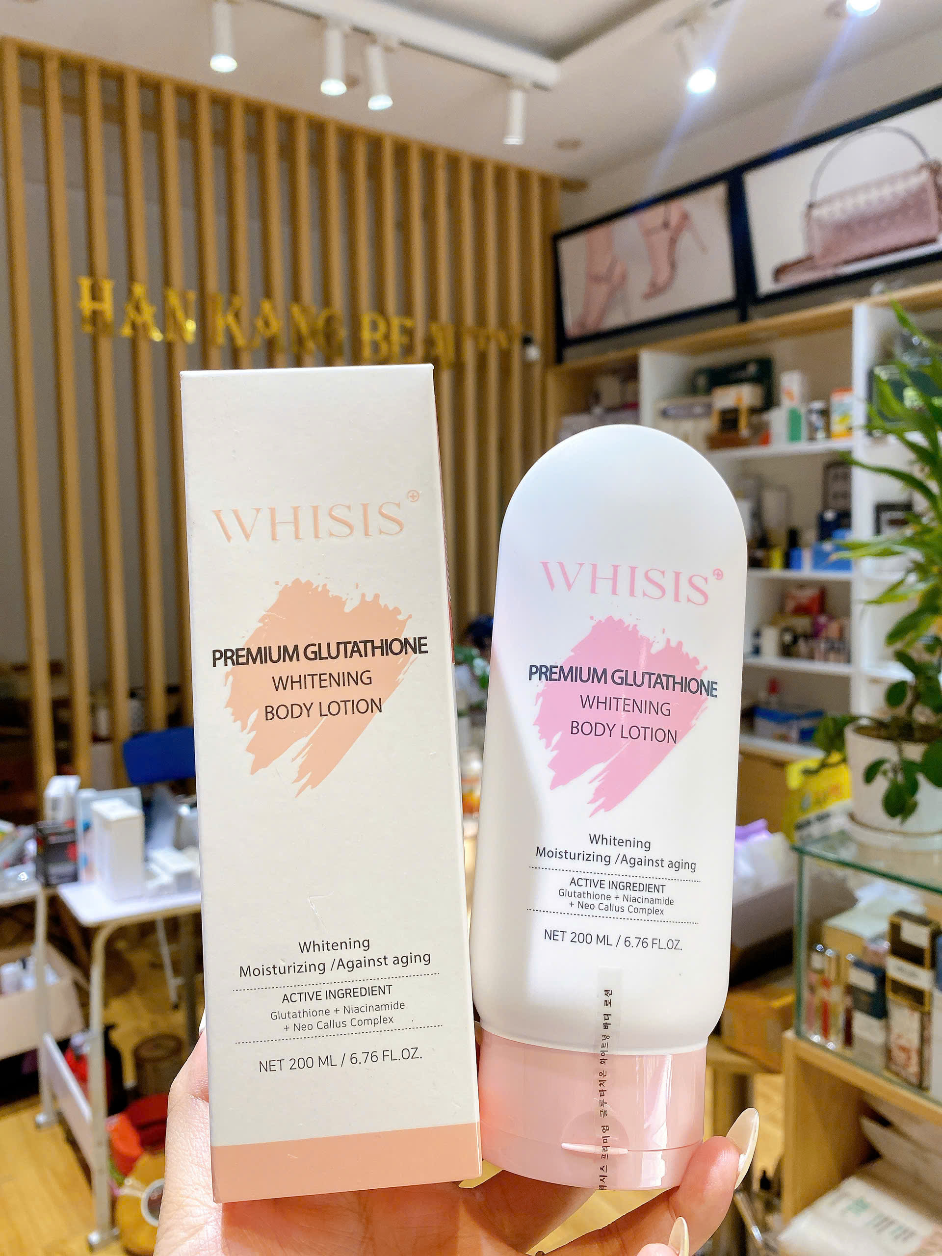 whisis premium glutathione whitening body lotion Kem Dưỡng Thể Ban Đêm Kích Trắng Tế Bào Gốc Whisis Premium Glutathione Whitening Body Lotion 200ml
