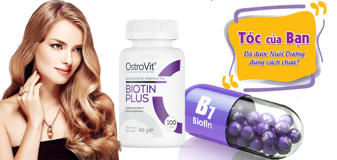 OSTROVIT BIOTIN PLUS (100 VIÊN) - VIÊN UỐNG ĐẸP DA, MỌC TÓC SHOP THỂ HÌNH