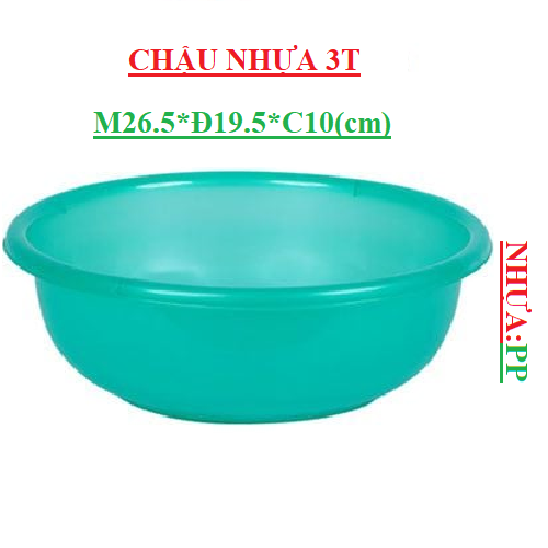 Chậu nhựa cạnh tròn 3T (2306) M26.5*Đ19.5*C10cm Việt Nhật