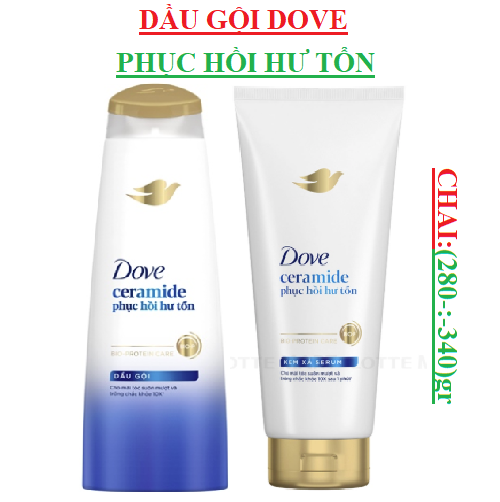 Dầu gội , dầu xả Dove chai (280-:-330)gr