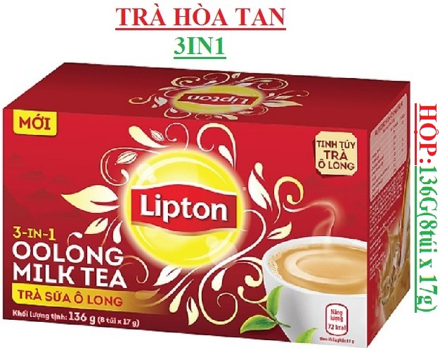 Lipton  3in1 136gr( 8túi x 17gr) trà sữa olong