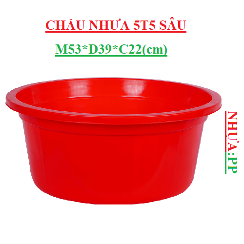 Chậu nhựa sâu 5T5 (2550) Việt Nhật M53*Đ39*C22(cm)