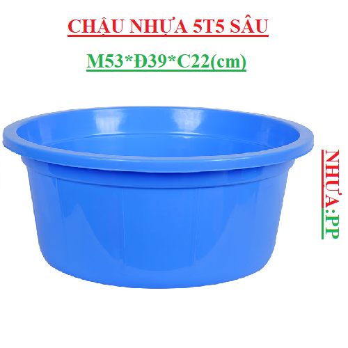 Chậu nhựa sâu 5T5 (2550) Việt Nhật M53*Đ39*C22(cm)